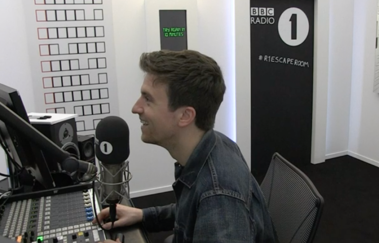 Greg James is stuck in the Radio 1 Escape Room